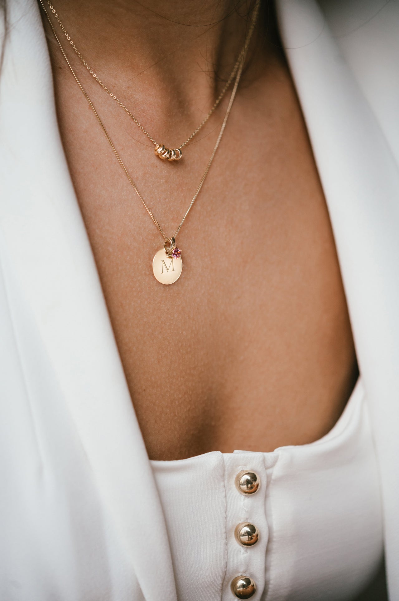 14k Birthstone Ketting - 14k Solid Gold - Geboortesteen