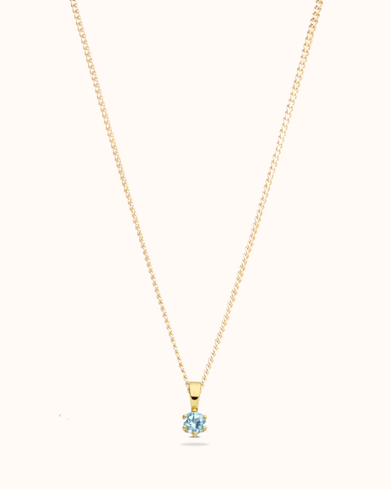 14k Birthstone Ketting - 14k Solid Gold - Geboortesteen