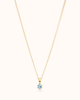 14k Birthstone Ketting - 14k Solid Gold