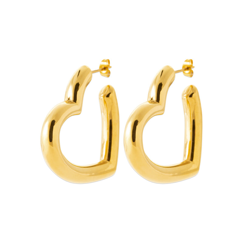 Bold Heart Oorbellen - RVS Goud