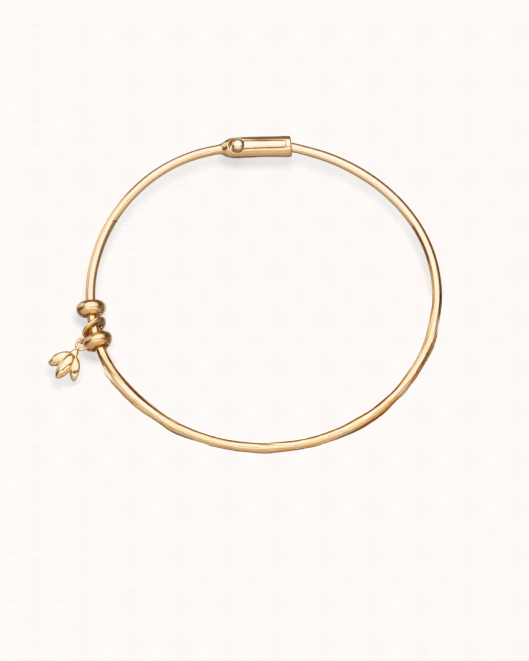 Birth Flower Charm Bangle - Gold plated - Birth Flower