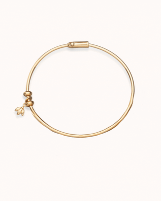 Birth Flower Charm Bangle - Gold plated - Birth Flower