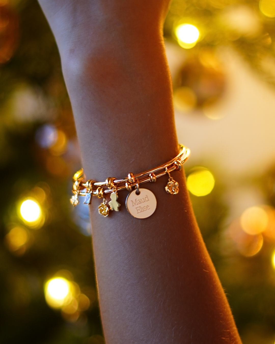 Bracelet Charme Pierre de Naissance - Plaque or