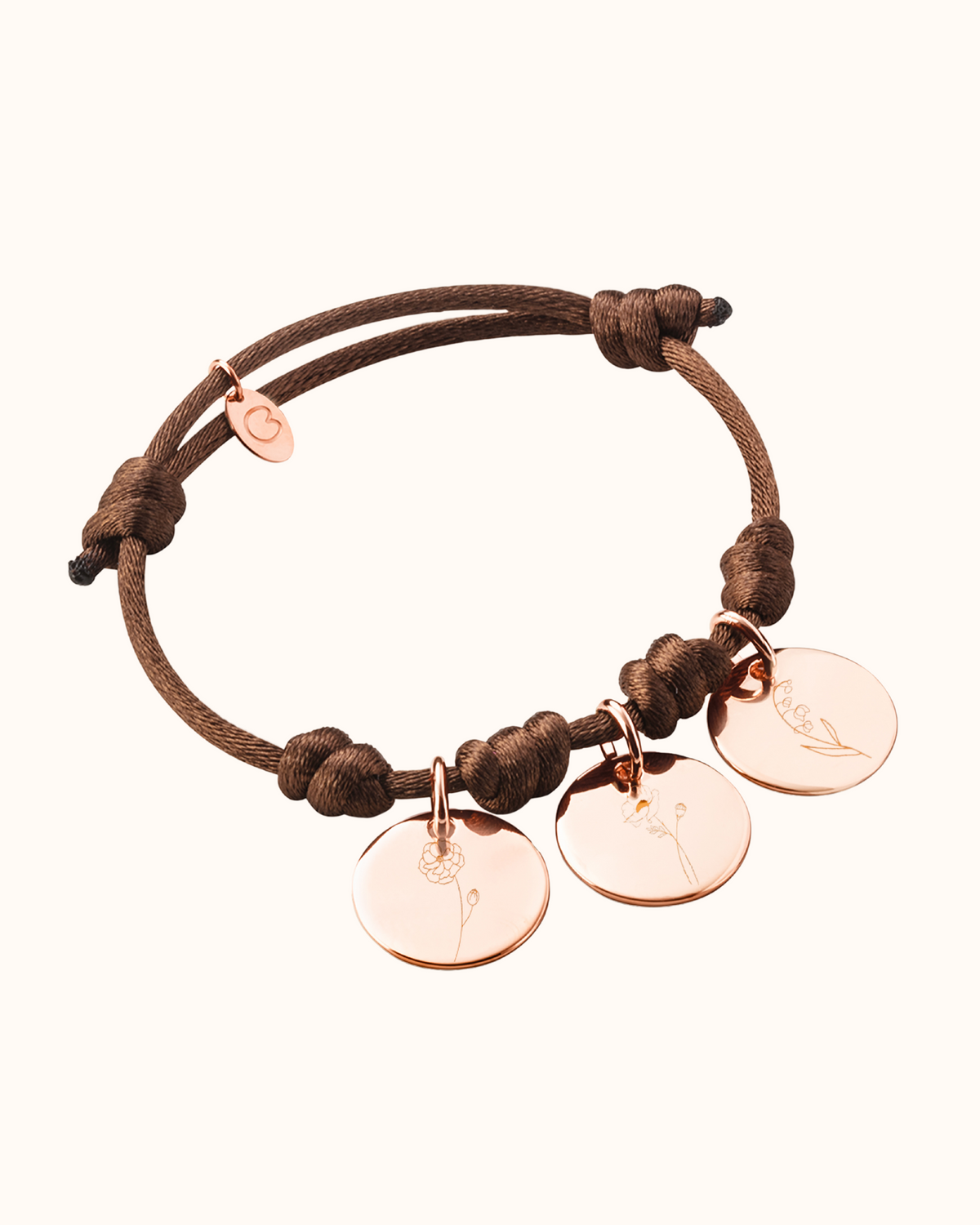 Charm Birth Flower Bouquet Armband - 18k Rosé Verguld