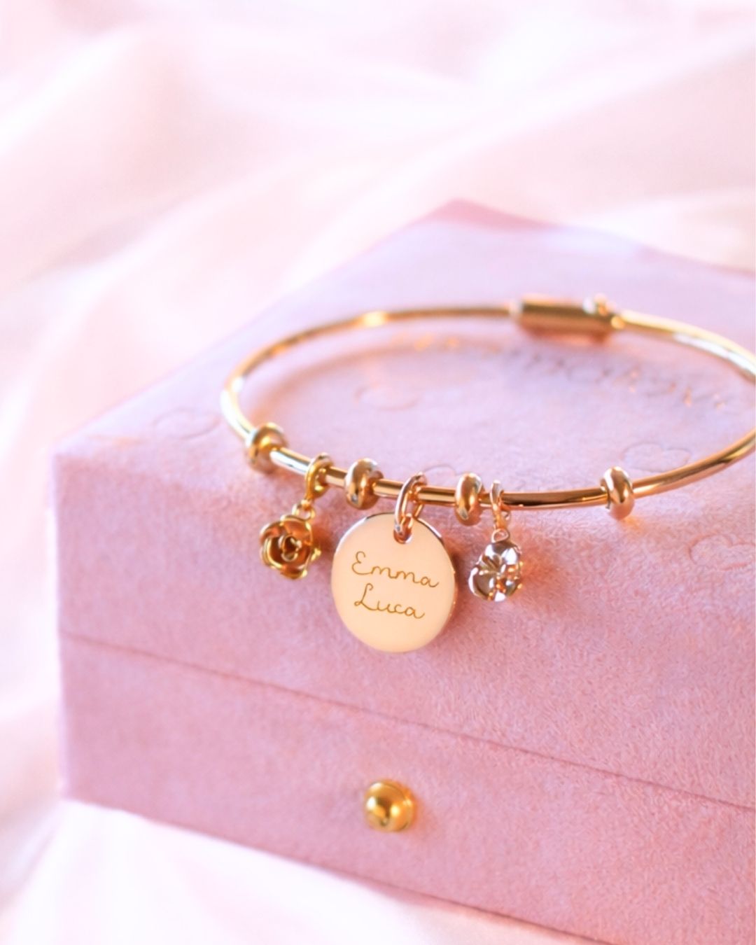 RVS Bangle met Strass Roségoudkleurige Kleur RVS Bangle met Strass Roségoudkleurige Kleur