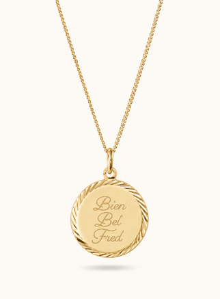 Classic Coin Ketting met naam - Verguld