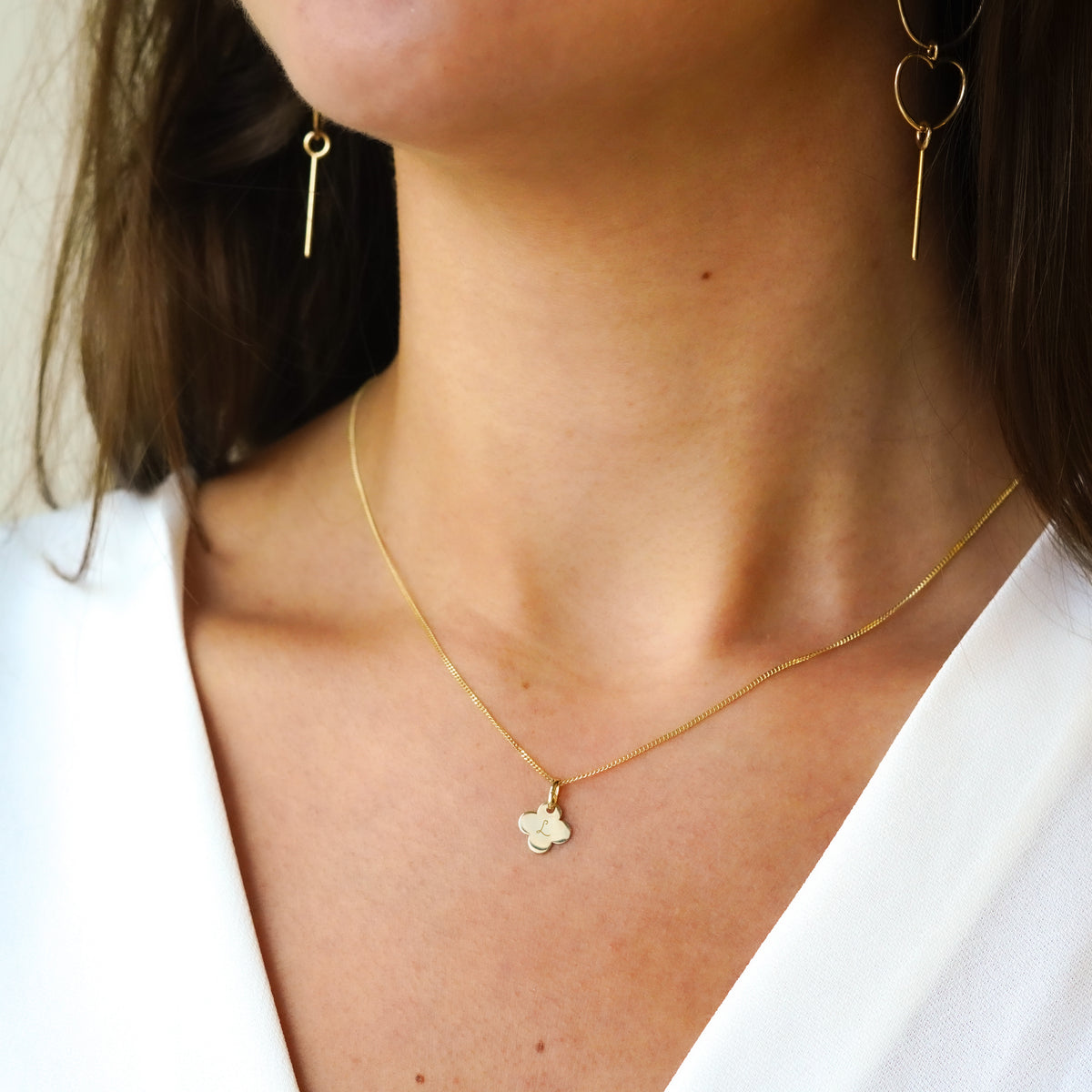 14k Clover Necklace - 14k gold