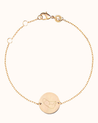 Ultrasound Illustration Coin Bracelet - Gold plated