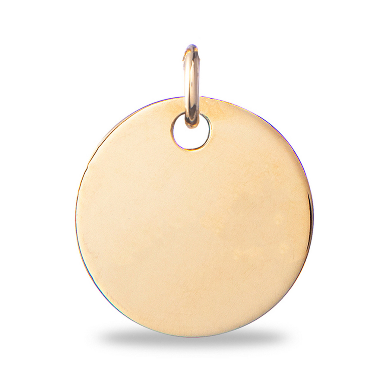 Collier Pendentif Rond Bouquet Fleur de Naissance - Plaque or 18 carats