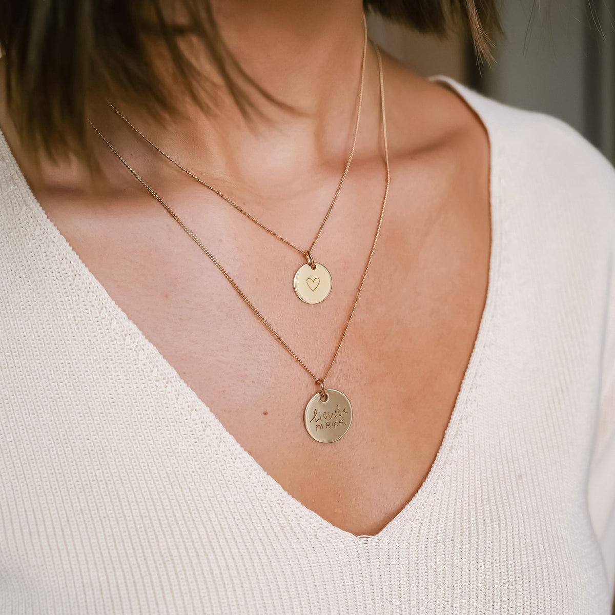 Coin Flat Necklace - Gold plated