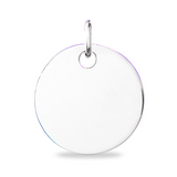 Collier Pendentif Rond Empreinte Digitale - Argent