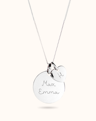 Coin Ketting met Mini Heart - Sterling Zilver 925
