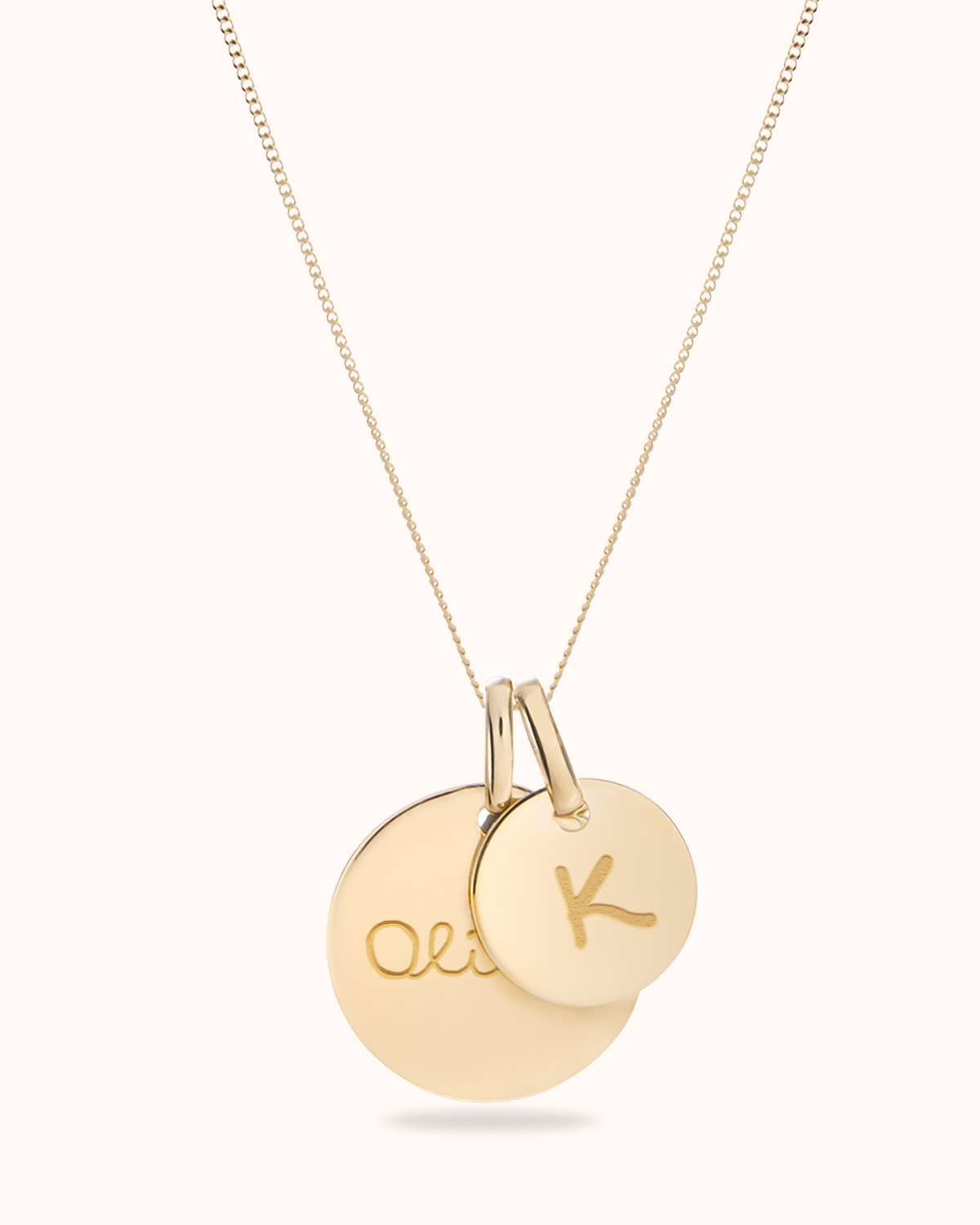 14k Coin Necklace with Mini Coin - 14k gold