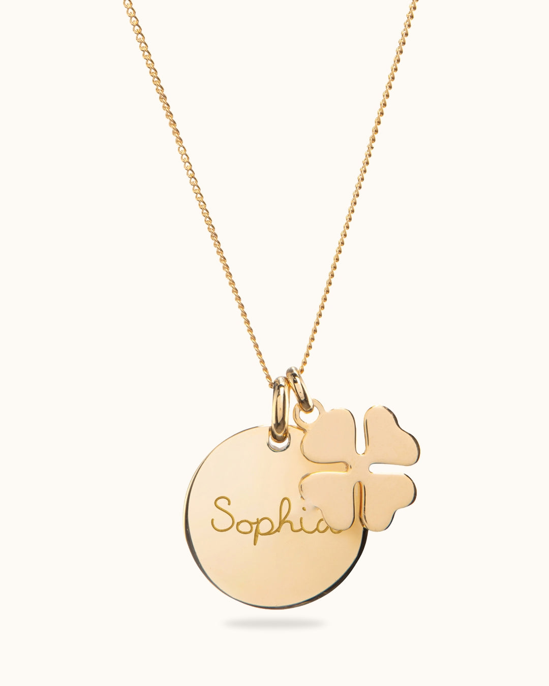 Coin Ketting met Lucky Charm - 18k Verguld