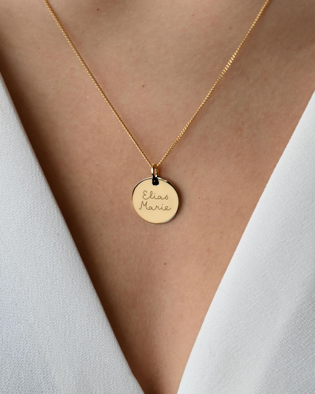 Coin Kette mit Namen - Vergoldet