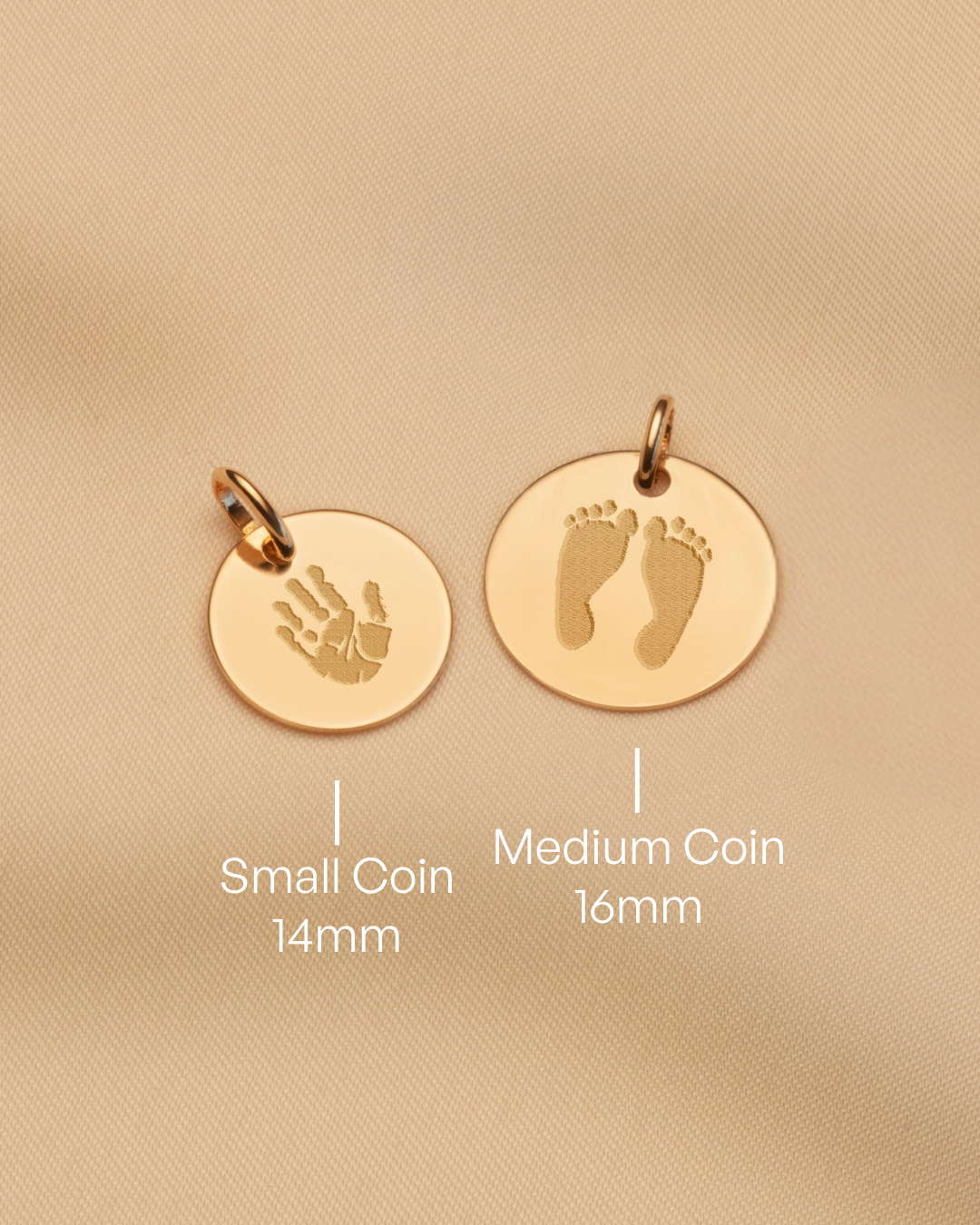14k Hand and Footprint Single Charm - 14k gold