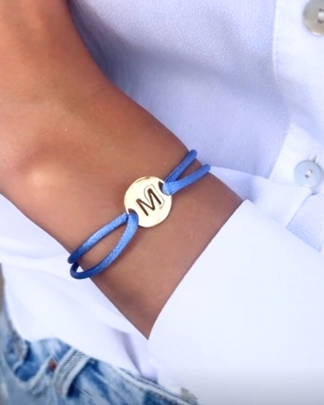 Open Initial Bracelet - Gold plated