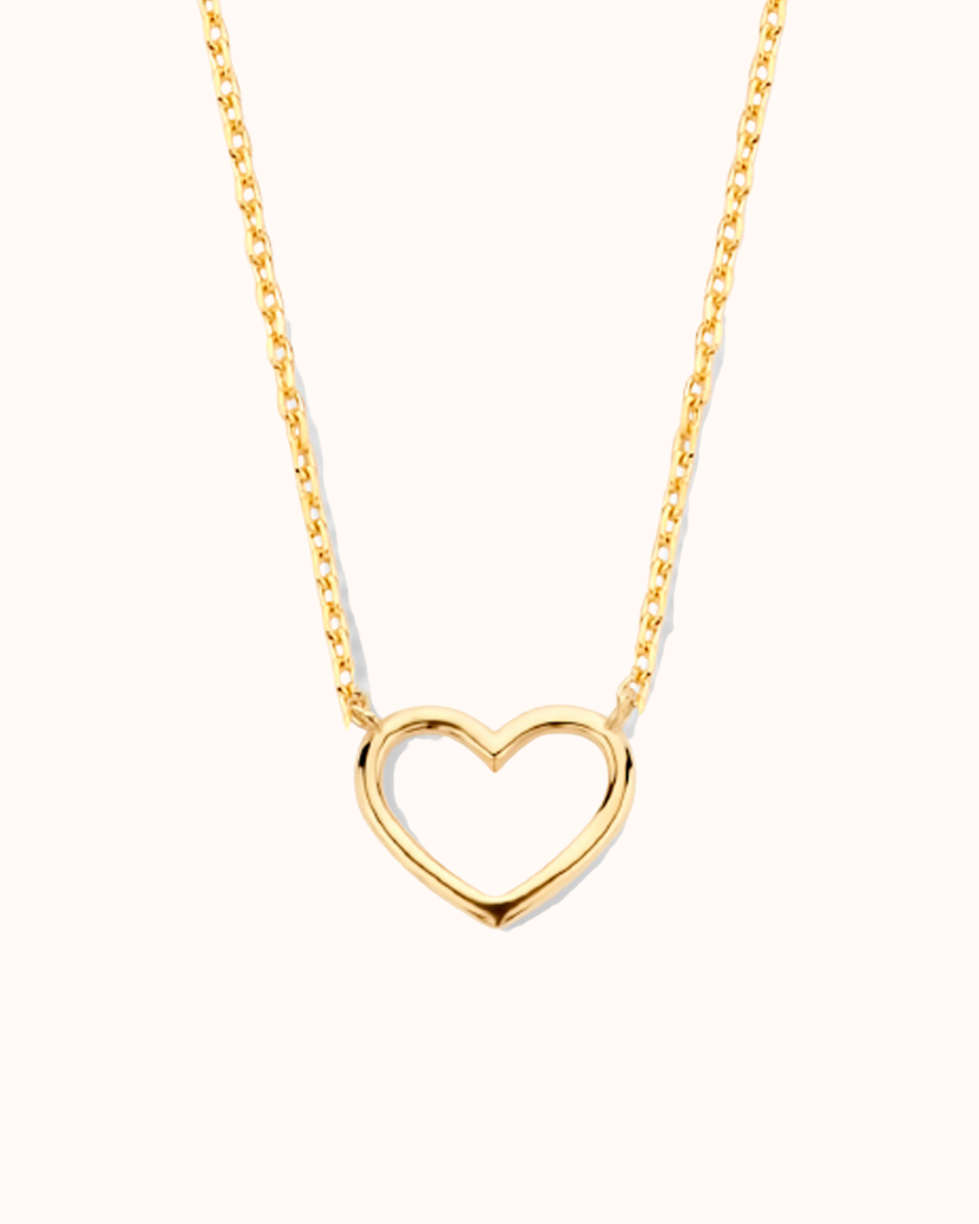 Mini open Herz Kette - 585er Echtgold