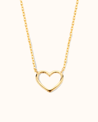 Mini open Herz Kette - 585er Echtgold
