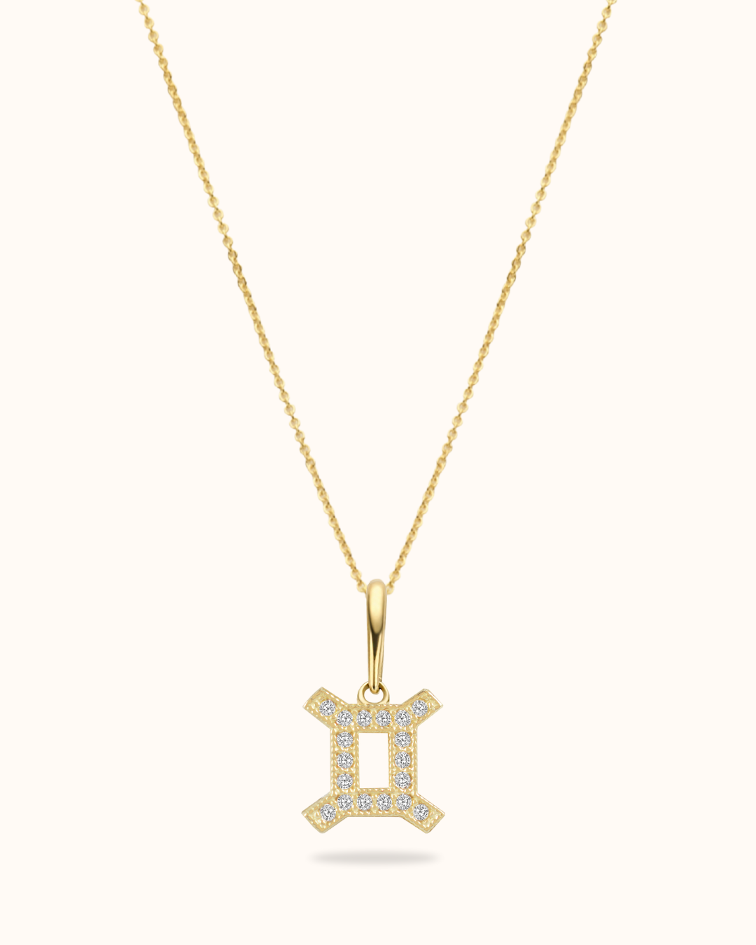 14k Zodiac Crystal Necklace - 14k gold