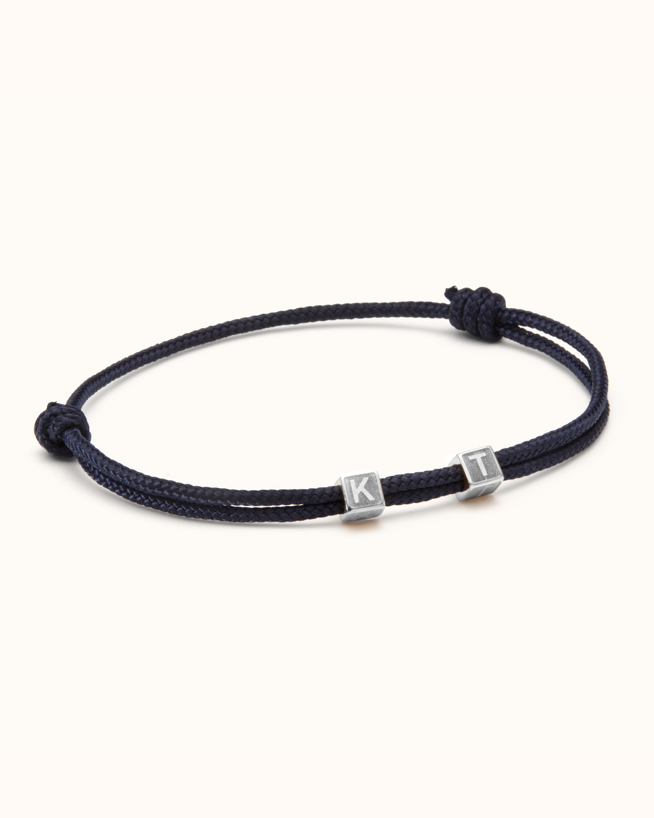 Bracelet homme Cube Initial - Acier inoxydable argent