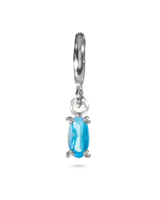 Sliding Birthstone Charm Necklace - Silver
