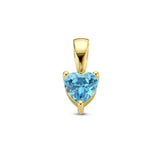14k Heart Birthstone Necklace - 14k gold