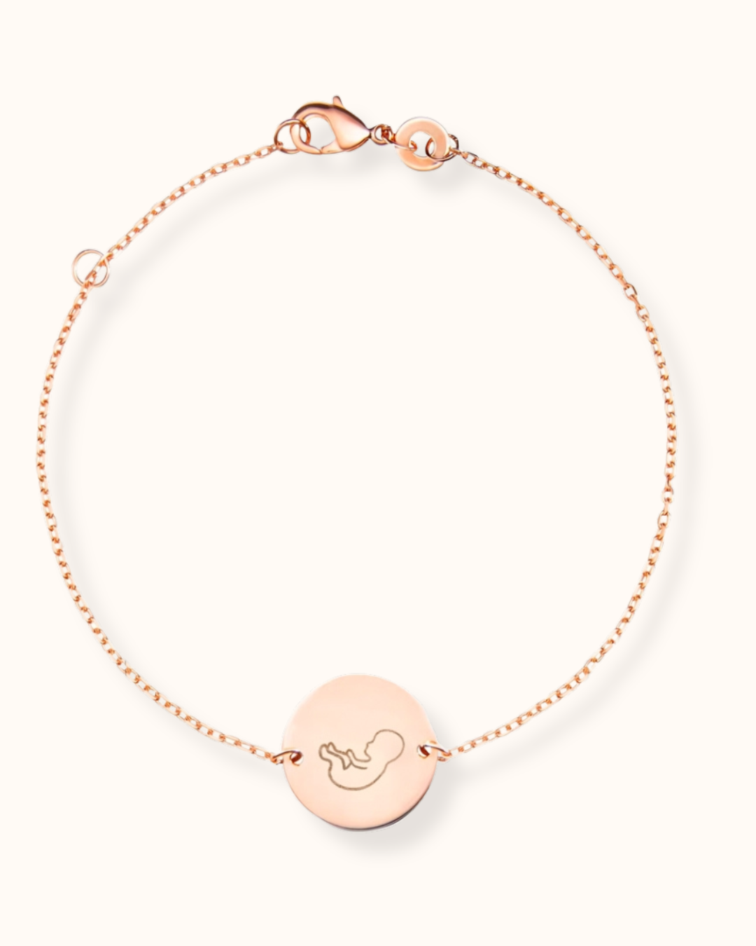 Ultrasound Illustration Coin Bracelet - Rose plated