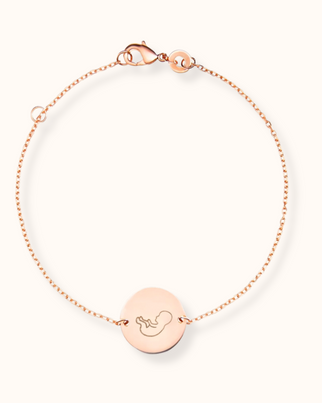 Ultrasound Illustration Coin Bracelet - Rose plated