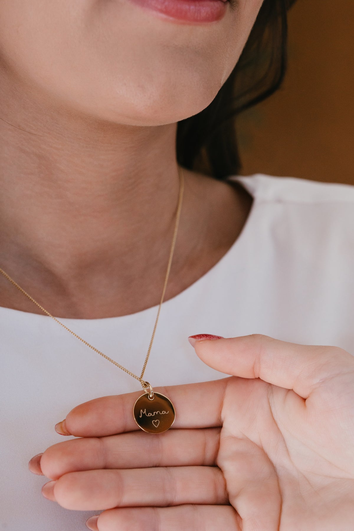 Collier avec écriture manuscrite – Plaqué or – Collier personnalisé