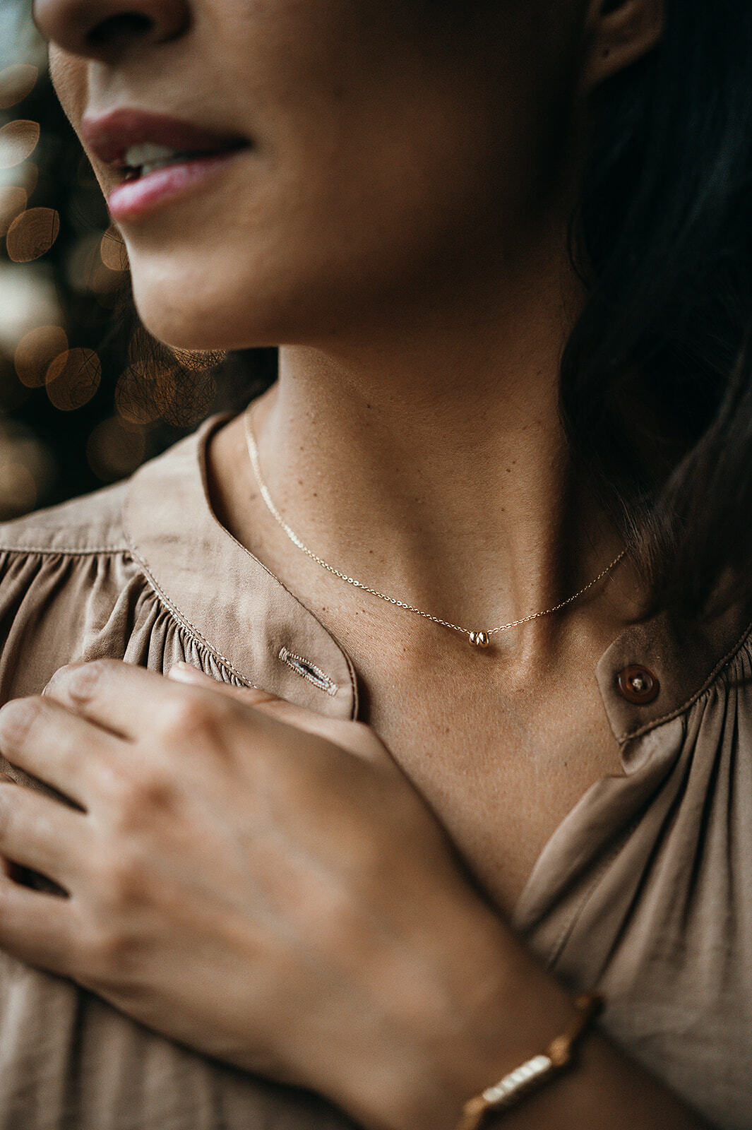 14k Family Ring Necklace - 14k gold