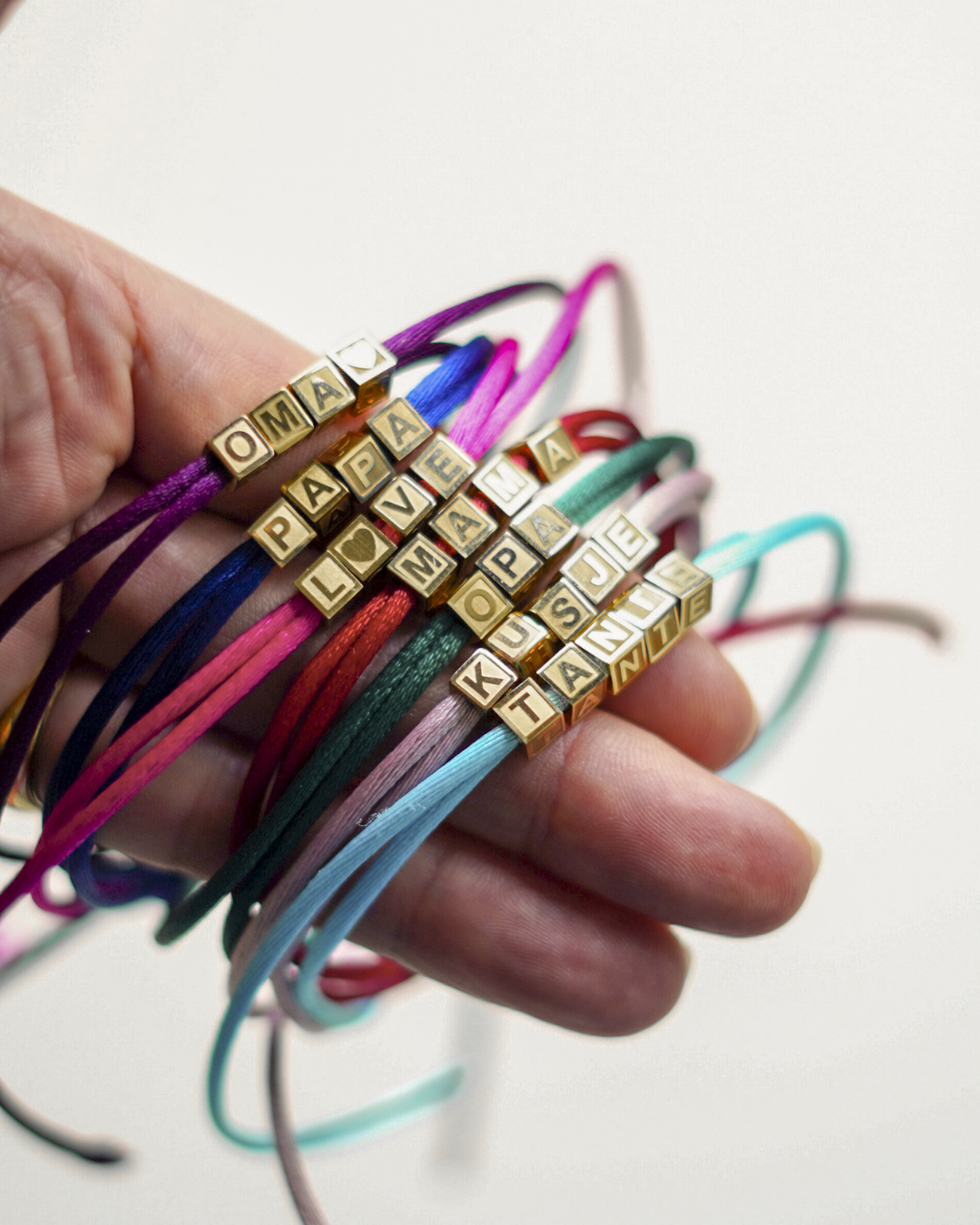 Initial Cube Bracelet - Stainless steel gold