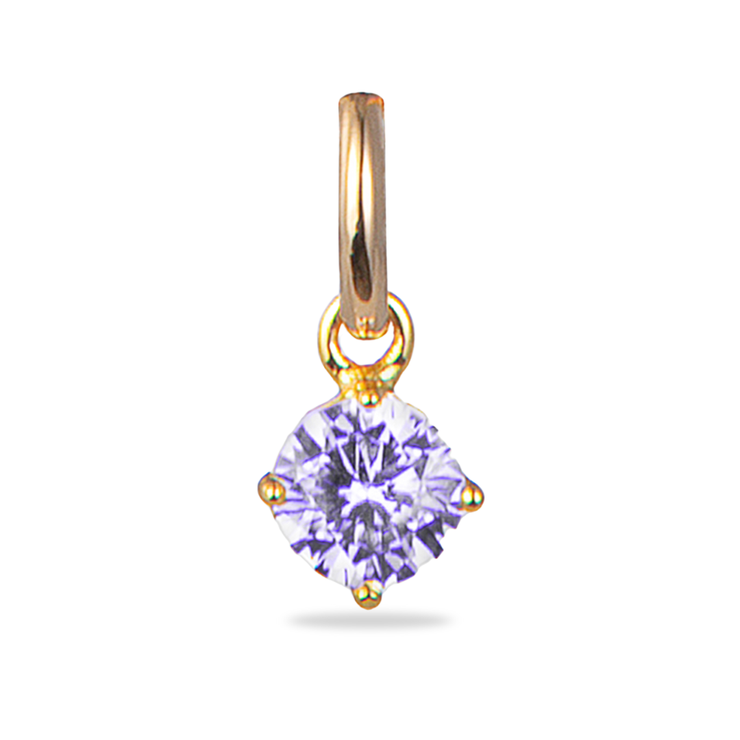 Losse Birthstone Charm Bedel - 18k Verguld