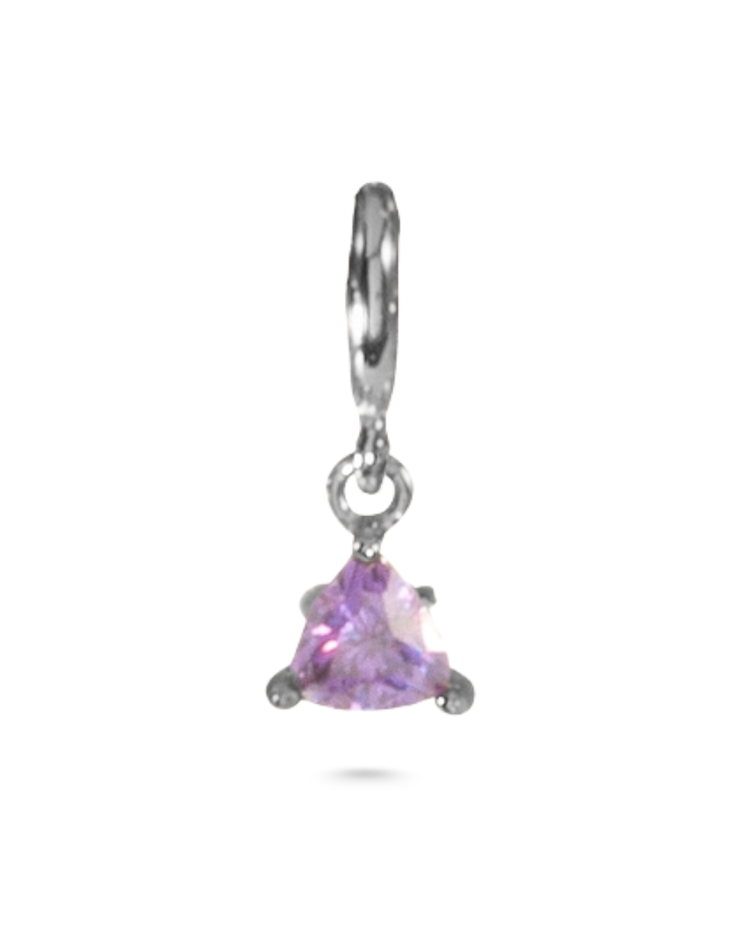 Sliding Birthstone Charm Necklace - Silver