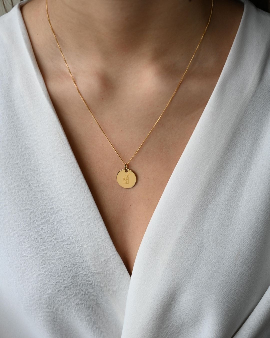 Foto Ketting - Verguld - Coin 17mm