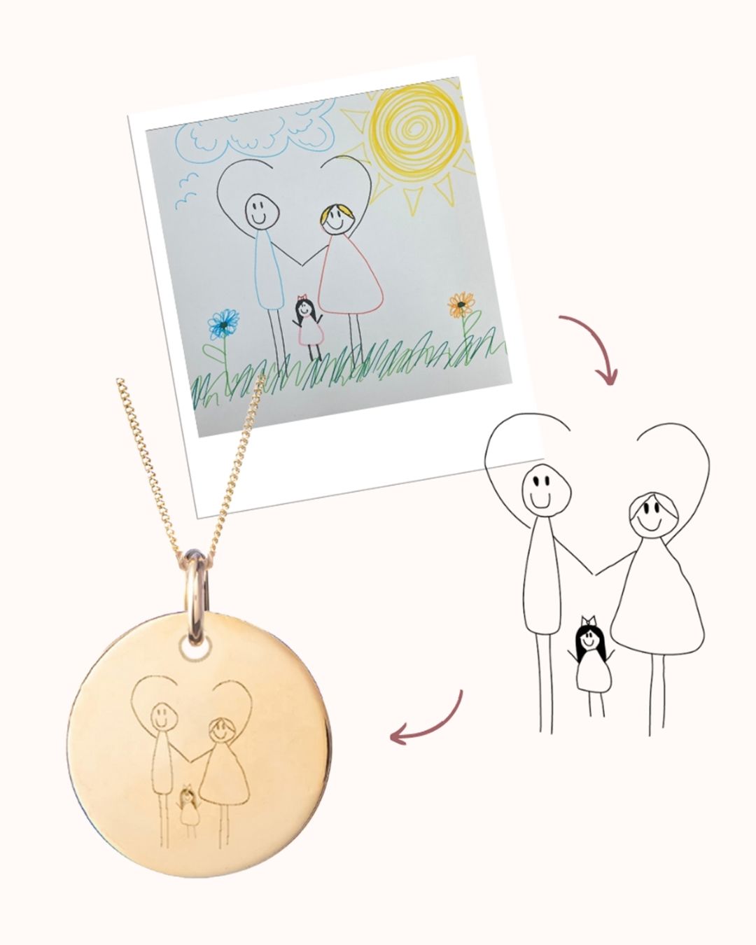 Foto Ketting - Verguld - Coin 17mm