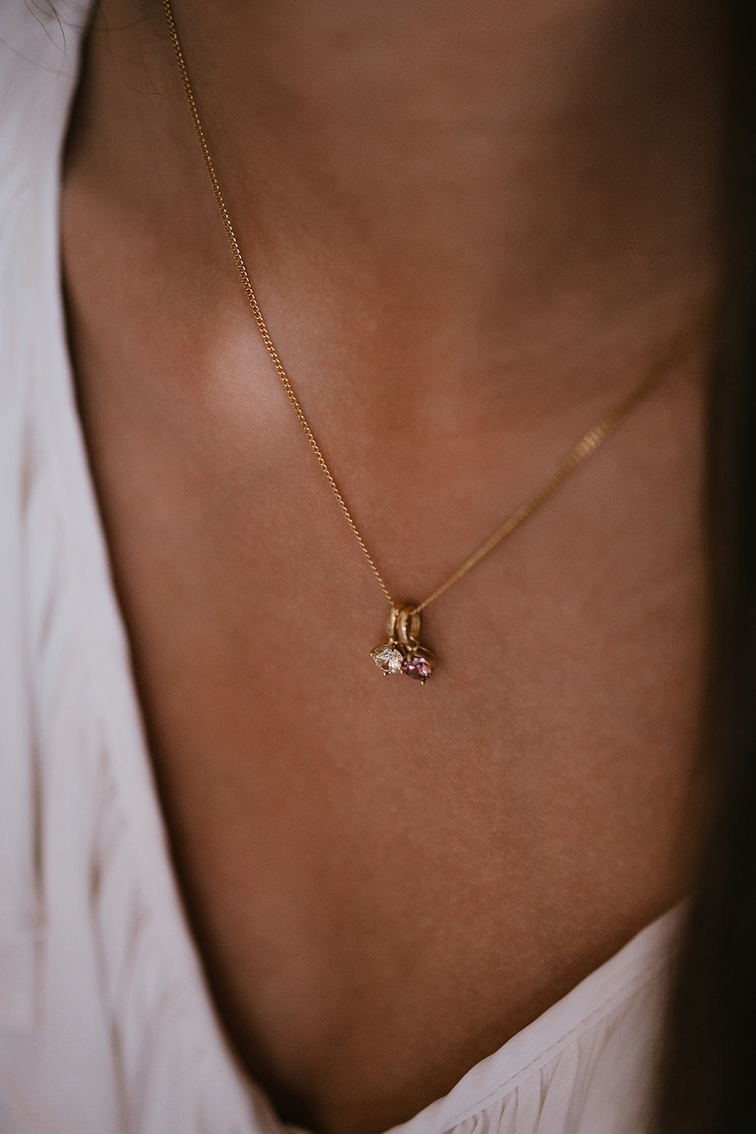 Geboortesteen Charm Ketting - Verguld - Gepersonaliseerde Ketting