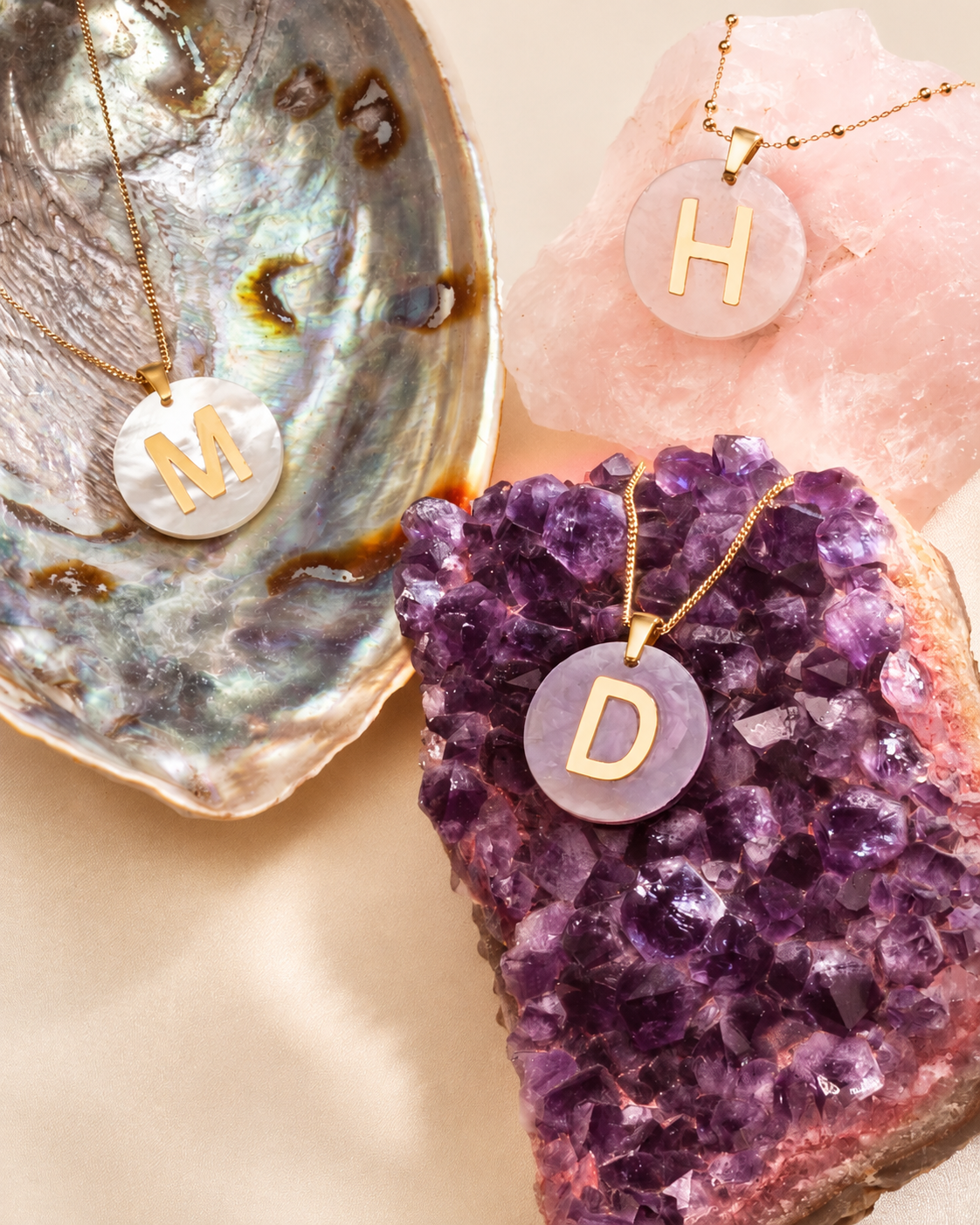 Gemstone Initial Ketting - Verguld - Ketting met Initialen