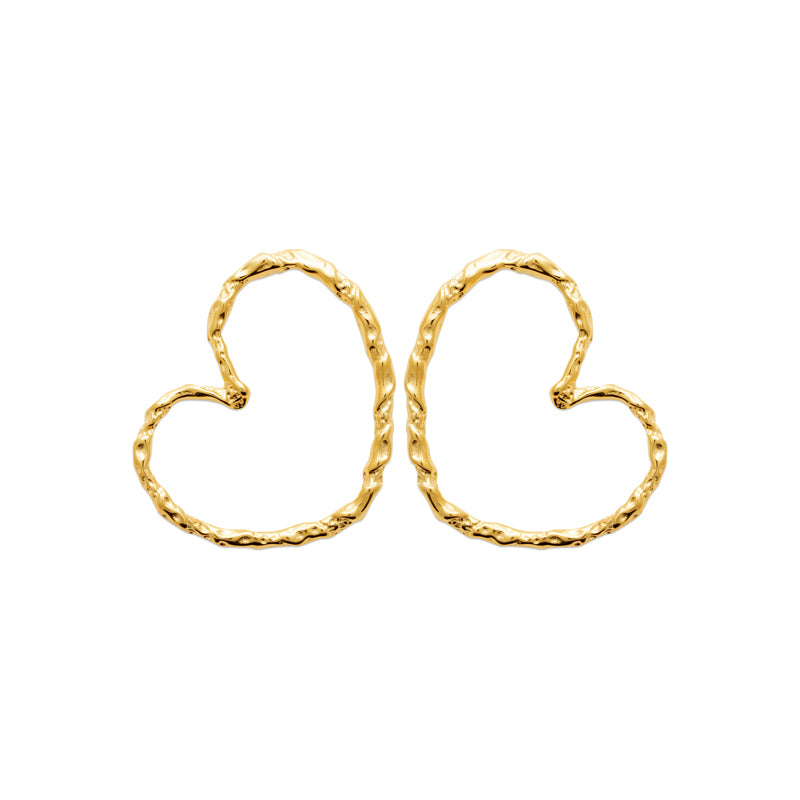 Big Heart Oorbellen - RVS Goud