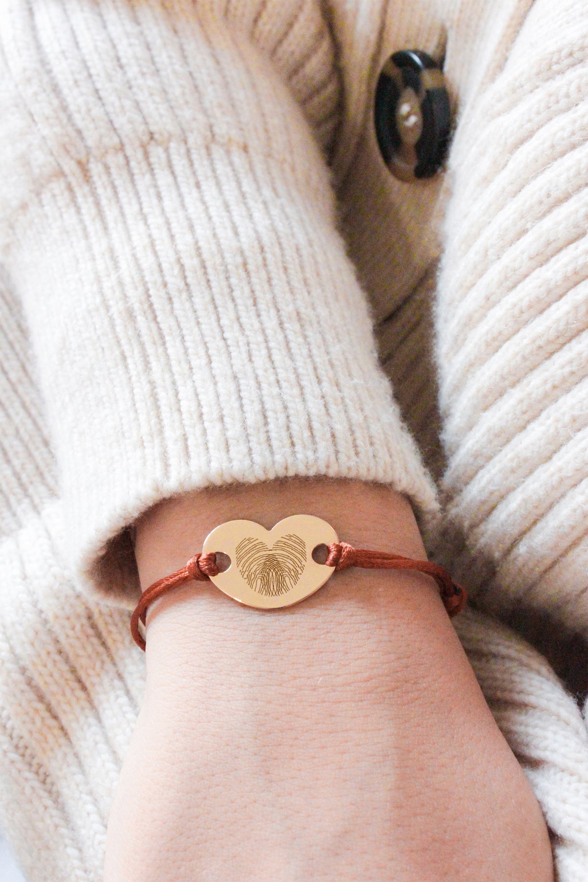 Fingerprint Heart Bracelet - Gold plated