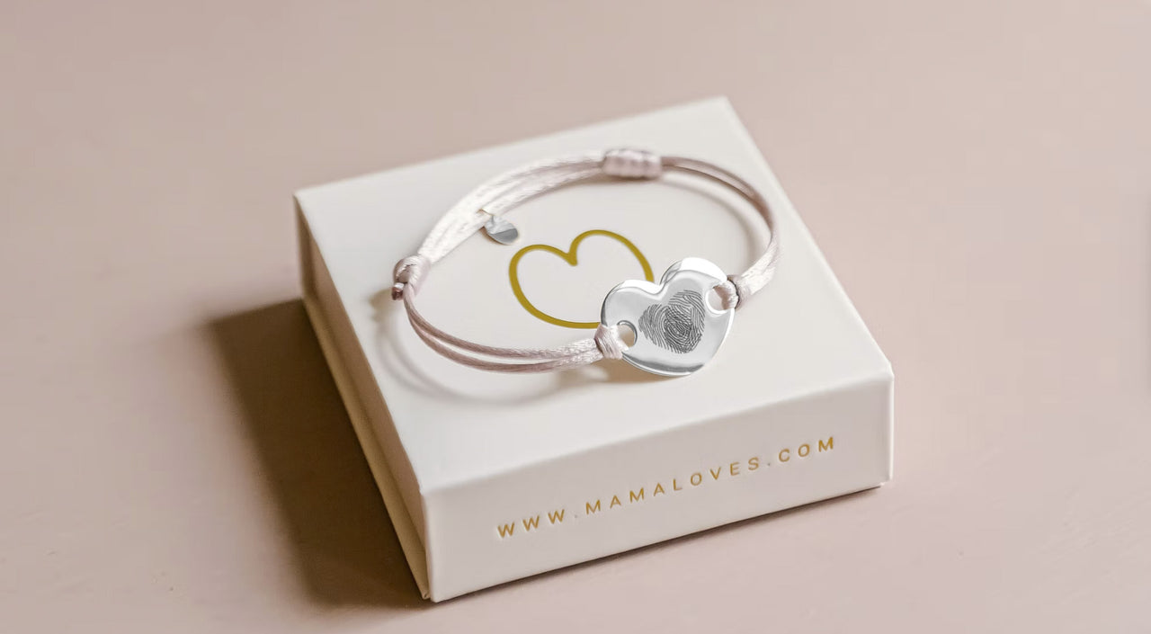 Fingerprint Heart Bracelet - Silver