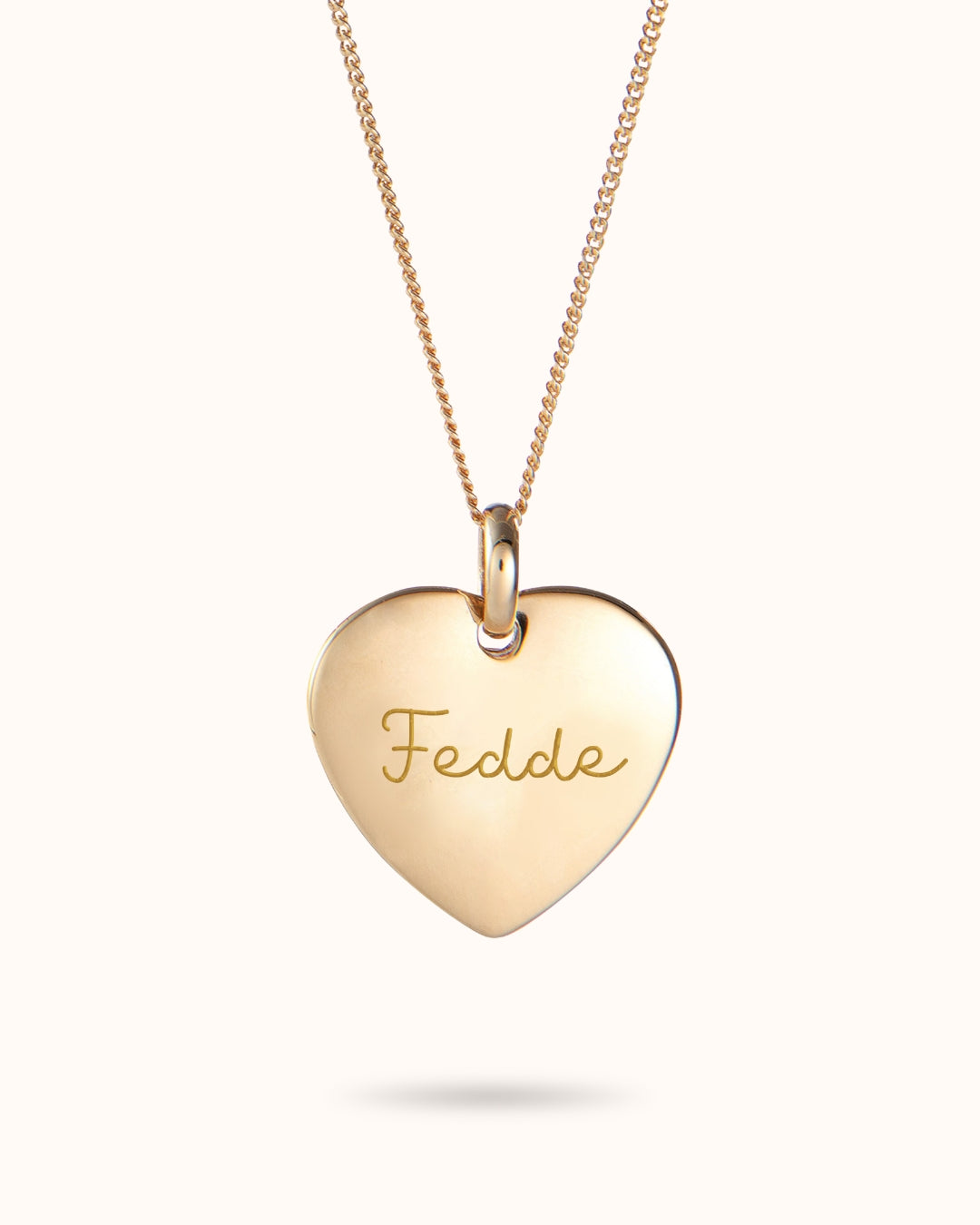 Herz Charm Kette mit Namen - Vergoldet