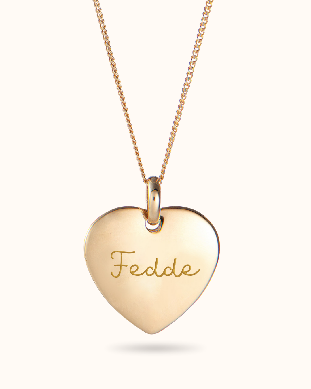 Heart Charm Ketting met naam - Verguld - Bedel