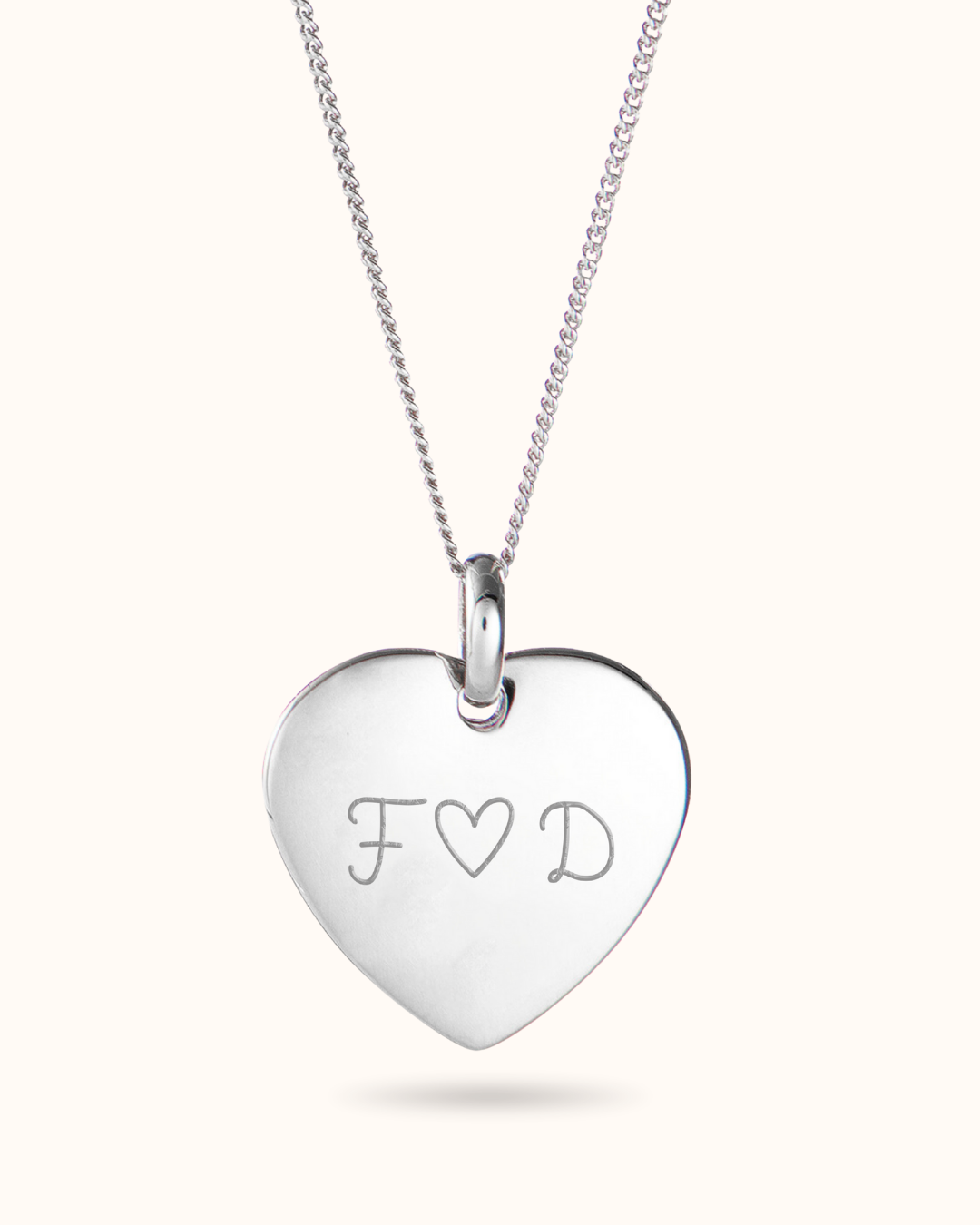 Heart Charm Ketting met naam - Sterling Zilver 925 - Bedel