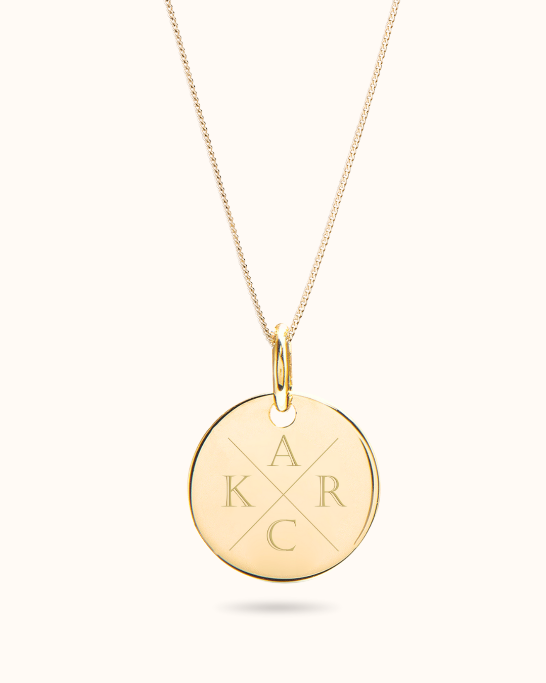 Initial Coin Ketting - 18k Verguld