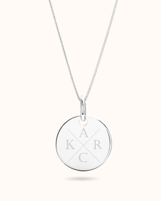 Buchstaben Coin Kette - Silber