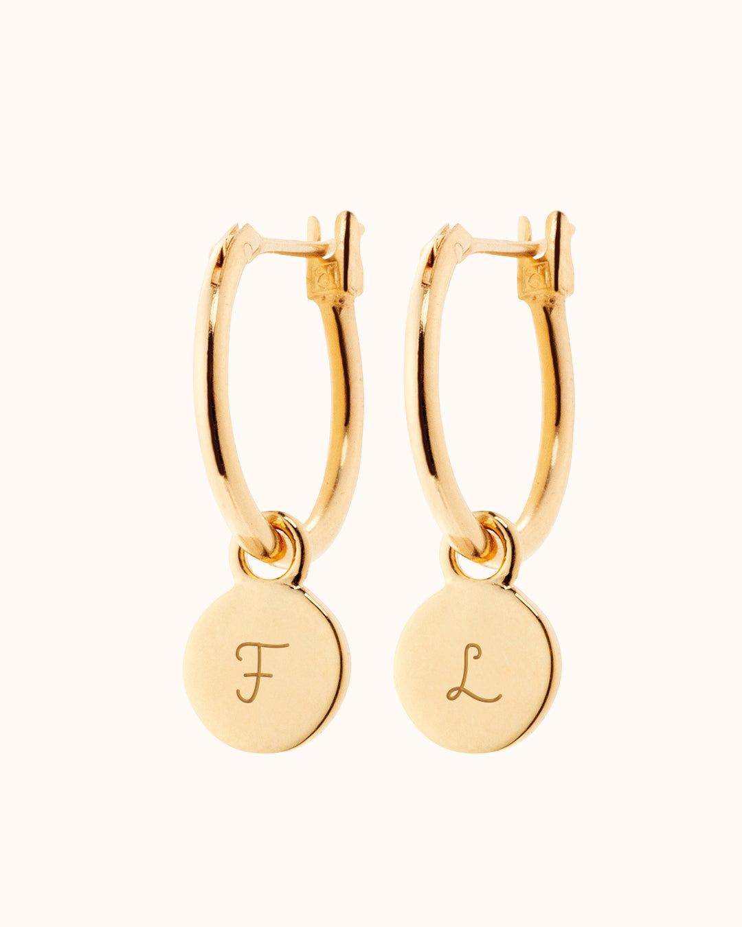 Initial Earrings - Gold plated