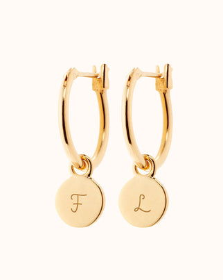 Initial Earrings - Gold plated