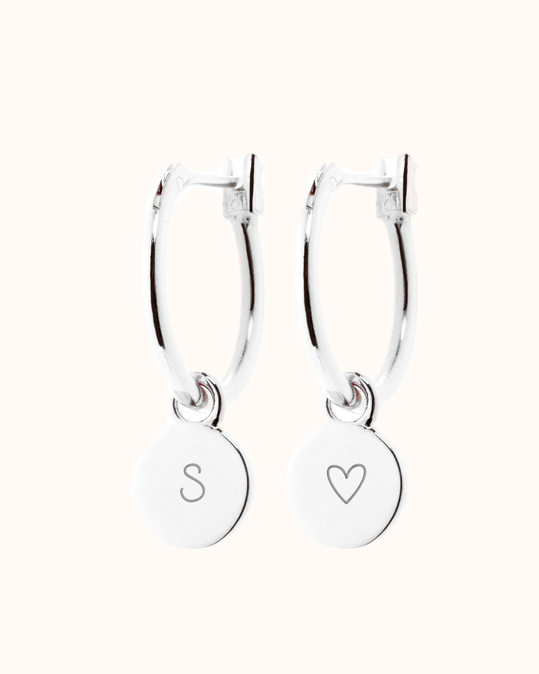 Initial Earrings - Silver