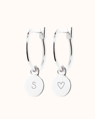 Initial Earrings - Silver